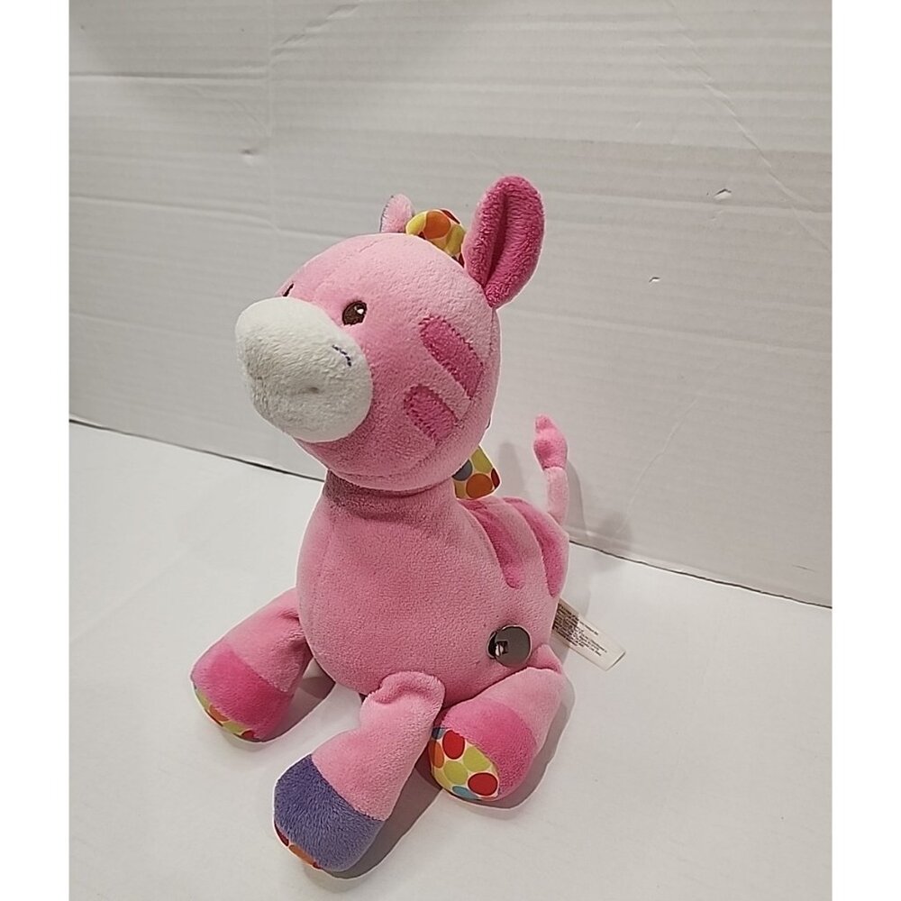 Musical ROCKABYE BABY Pink Zebra Windup soft Plush toy plays music Babies R Us